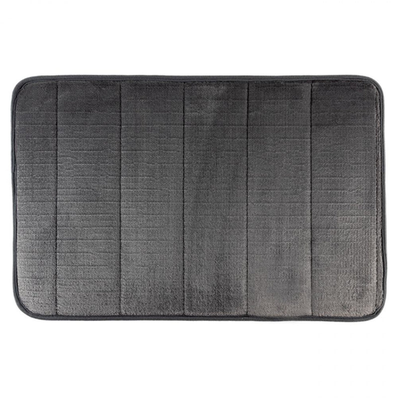 Tapete Ultra Absorvente 60x40cm Soft Antiderrapante 100% Poliéster Cinza