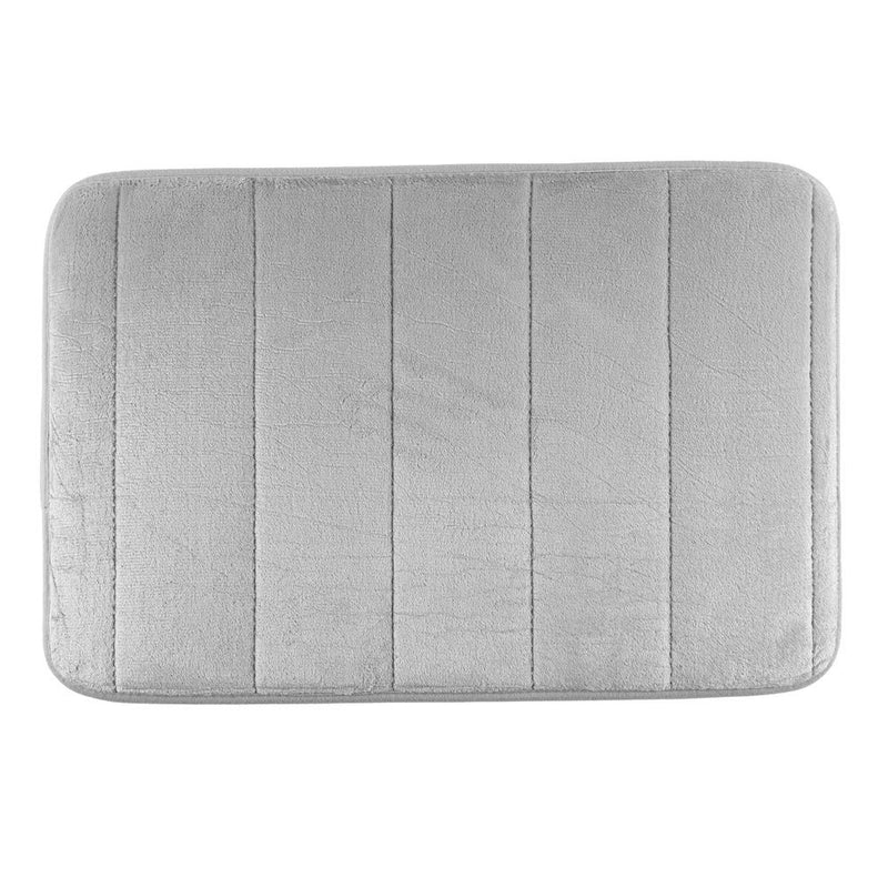 Tapete Ultra Absorvente 60x40cm Soft Antiderrapante 100% Poliéster Cinza Claro