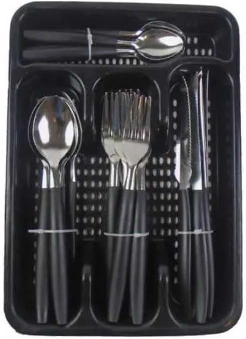 CONJUNTO TALHERES 25PCS CAPRESE C/SUP PRETO