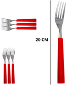 Kit 12 Talheres Inox Premium 4 Facas +4 Garfos +4 Colheres (Vermelho)