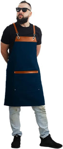 Avental de Churrasqueiro em Sarja, Masculino, Azul, para Cozinha e BBQ