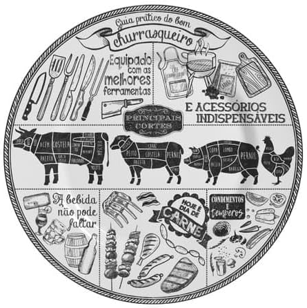 Prato de Sobremesa Avulso Churrasco 3 Ø21cm