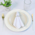 Kit 6 Guardanapos Decorativos de Tecido para Mesa Posta Almoço Jantar Festas Eventos (Branco)