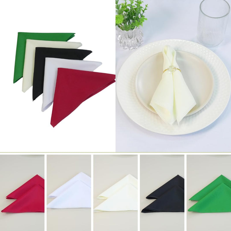 Kit 6 Guardanapos Decorativos de Tecido para Mesa Posta Almoço Jantar Festas Eventos (Branco)