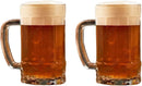Conjunto 2 Canecas de Chopp de Vidro 430ml Clássica com Alça Reforçada para Cerveja I Propria para Festas e Reveillon