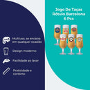 Ruvolo, Jogo de Taça Barcelona Rótulo, Taça para Cerveja 6 pcs, 370ml