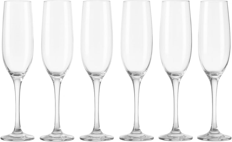 Taças de Champanhe em Vidro Luxo 190ml – Jogo com 6 Unidades | Design Elegante