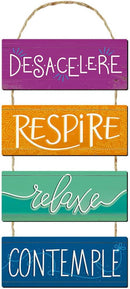 PLACA MDF - DESACELERE RESPIRE RELAXE CONTEMPLE - 20x51cm