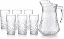 Conjunto Jarra com 6 Copos em Vidro Para Suco 1L / 250ml