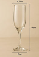 Taças de Champanhe em Vidro Luxo 190ml – Jogo com 6 Unidades | Design Elegante