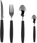 Conjunto de Talheres em Aço Inox com Cabo Color, 25 Peças, Inclui Porta-Talher (Preto)
