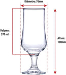 Ruvolo, Jogo de Taça Barcelona Rótulo, Taça para Cerveja 6 pcs, 370ml