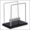 Pêndulo de Newton Decorativo, 5 Esferas Metálicas, Base Preta, 14 cm Enfeite Decorativo Para Escritório Sala Quarto