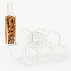 Conjunto de Adega Aramada de Mesa e Porta Rolhas Decorativo Para Vinho, Estilo Moderno (KIT PRETO)