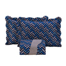 Kit Colcha Cobre Leito Casal 3 Peças 150 Fios Matelado Boutis Estampada Dupla Face Montreal Azul