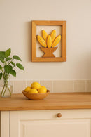 Kit 3 Quadros De Madeira Artesanais Pequenos Com Frutas Pimentas E Bananas Decoração Cozinha E Área Gourmet