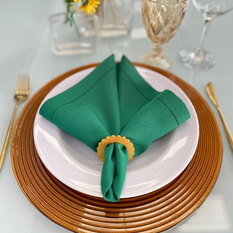 Guardanapos de Tecido Mesa Posta Decorativo Ajour 40x40 Premium - 6 Unidades VERDE BANDEIRA