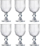 Jogo com 6 Taças de Vidro Canelado 380ml Design Elegante