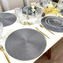 Kit 6 Peças Jogo Americano Redondo - Sousplat Redondo para Mesa Posta - Jogo Americano Elegante para Jantar, Almoço e Café - UpShop (Branco)