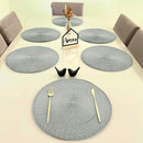 Kit 6 Peças Jogo Americano Redondo - Sousplat Redondo para Mesa Posta - Jogo Americano Elegante para Jantar, Almoço e Café - UpShop (Branco)