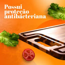 Tábua de Corte Carne em Madeira Moderna Teca para Churrasco, Legumes e Servir - Design Elegante e Resistente