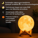 Luminária 3D Lua Cheia Touch RGB – Abajur LED USB Decorativo para Quarto, Sala ou Escritório | Storeasy