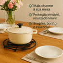 Descanso de Panela 18 cm Metal Resistente Preto Fosco – Proteção Antitérmica + Estilo na Cozinha