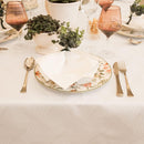 Toalha De Mesa Impermeável 4 Lugares 1,40 X 1,40 M Jacquard (Medalhão Bege)