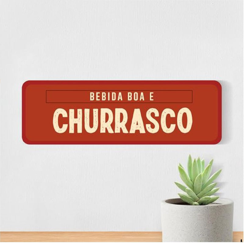 Placa Decorativa para Parede – Churrasco e Bebida Boa