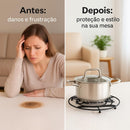 Descanso de Panela 18 cm Metal Resistente Preto Fosco – Proteção Antitérmica + Estilo na Cozinha