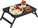 Artmeer Bed Tray Table with Folding Legs,Bamboo Breakfast in Bed for TV Table, Laptop Computer Tray,Eating,Snack Tray(Bamboo)