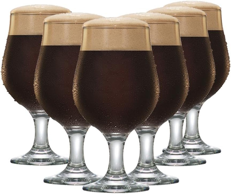 Ruvolo, Jogo de Taça de Cerveja Bélgica, Taça de Vidro 6 pcs, 380ml