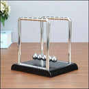 Pêndulo de Newton Decorativo, 5 Esferas Metálicas, Base Preta, 14 cm Enfeite Decorativo Para Escritório Sala Quarto