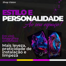 Quadro Decorativo 3 Peças Dourado Floral Branco Ouro Gold Sala Quarto Fácil Fixação com Fita Dupla Face