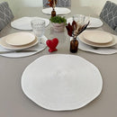 Kit 6 Peças Jogo Americano Redondo - Sousplat Redondo para Mesa Posta - Jogo Americano Elegante para Jantar, Almoço e Café - UpShop (Branco)