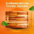 Tábua de Corte Carne em Madeira Moderna Teca para Churrasco, Legumes e Servir - Design Elegante e Resistente