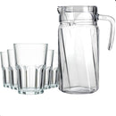 Kit de Jarra e Copos 7 Peças Jarra com 6 Copos de Vidro Transparente – Conjunto para Água, Suco e Drinks – Design Moderno, Durável e Fácil de Limpar (Sydney 350ML)