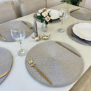 Kit 6 Peças Jogo Americano Redondo - Sousplat Redondo para Mesa Posta - Jogo Americano Elegante para Jantar, Almoço e Café - UpShop (Branco)