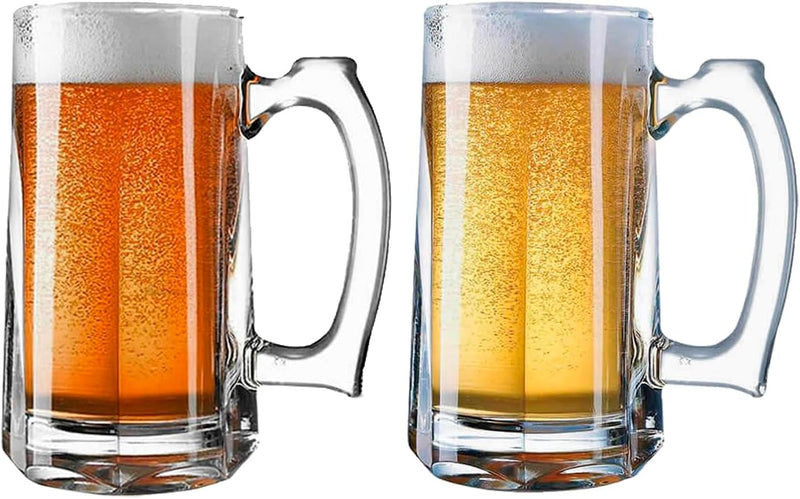 Jogo de 2 Canecas De Vidro Grosso Para Chopp Cerveja 380ml