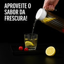Jarra de Vidro 1 Litro com Tampa Design Listrado Elegante e Resistente para Sucos Água e Bebidas Geladas Premium