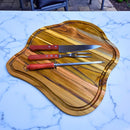 Tábua de Churrasco Rústica Grande em Madeira, Design Artesanal, com Canaleta, Ideal para Cortar e Servir Carnes