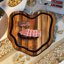 Tábua de Churrasco para Corte de Carne e Alimentos em Madeira Teca Origens Black, Ideal para Preparar e Servir com Estilo, Resistente e Elegante – WOODBULL.