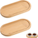 Kit com 2 Bandejas Pequenas de Bambu – Ovais para Joias, Cosméticos e Decoração