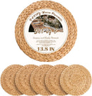 13 in Round Woven Placemats Plate Chargers Set of 10, Boho Farmhouse Rustic Woven Place Mats for Dining Table Decor, Rattan Wicker Table Mats Jute Braided Chargers for Dinner Plates