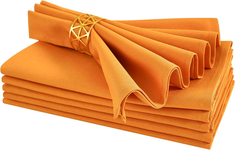 Cloth Napkins Set of 6 Washable Dinner Napkins Square 18X18 Inch Navy Blue Reusable Table Napkin with Hemmed Edges for Hotel Restaurant Wedding Party Banquet Event