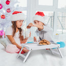 Artmeer Bed Tray Table with Folding Legs,Bamboo Breakfast in Bed for TV Table, Laptop Computer Tray,Eating,Snack Tray(Bamboo)