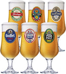 Ruvolo, Jogo de Taça Barcelona Rótulo, Taça para Cerveja 6 pcs, 370ml