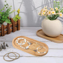 Kit com 2 Bandejas Pequenas de Bambu – Ovais para Joias, Cosméticos e Decoração