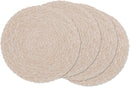 SHACOS Round Braided Placemats Set of 4 Round Table Mats for Dining Tables 15 inch Washable Kitchen Table Place Mats Indoor (Beige, 4)