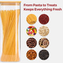 Frascos de armazenamento de vidro com tampa de bambu